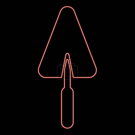 Neon trowel stucco trowels red color vector illustration image flat style light