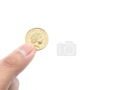 Foto de Moneda de Nueva Zelanda 1 dólar, moneda de Nueva Zelanda. El Dolar de Nueva Zelanda es la moneda oficial de Nueva Zelanda. - Imagen libre de derechos
