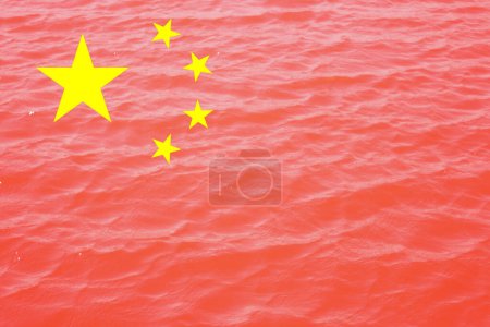 Photo for Protests China flag. Chinese real estate and debt crisis. Zero covid and lockdown protest in China. Revolution demonstration. Communism. Red blood. - Royalty Free Image