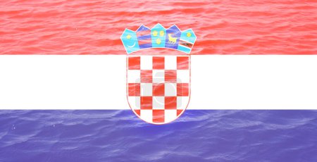Téléchargez les photos : Drapeau de Croatie. Drapeau de la Croatie agitant le vent. - en image libre de droit