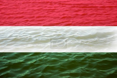 Ungarn-Flagge. Flagge, ungarisch, Hintergrund. Winken. Banner für Design mit Kopierraum.