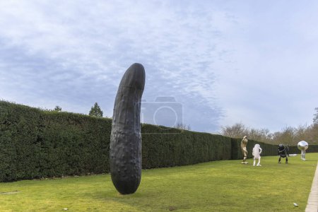 Photo for Wakefield, UK - February 7, 2024:  Der Gurk sculpture at the Trap of the Truth exhibition showing artworks by Erwin Wurm, at Yorkshire Sculpture Park. - Royalty Free Image
