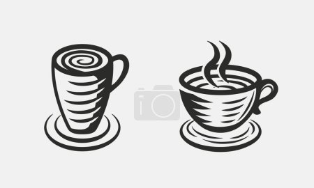 Téléchargez les illustrations : Tasse de café icône vectoriel illustration design - en licence libre de droit