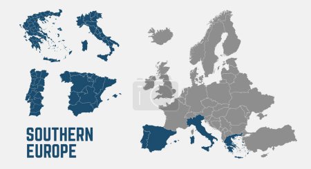 Southeast Europe map vector illustration