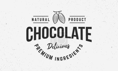Téléchargez les illustrations : Logo chocolat. Logo chocolat aux fèves de cacao. Emblème de Cacao. Illustration vectorielle - en licence libre de droit