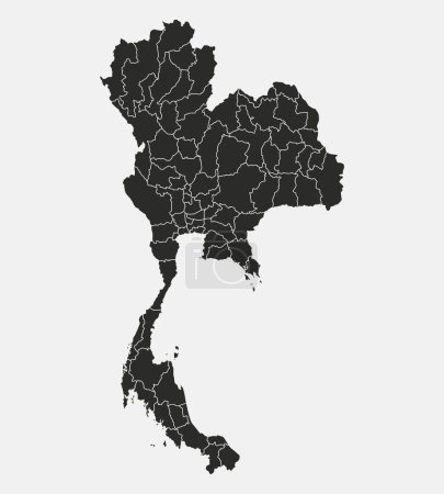 Téléchargez les illustrations : Silhouette de la carte de Thaïlande - en licence libre de droit
