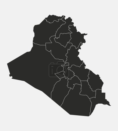 Téléchargez les illustrations : Irak illustration vectorielle de carte - en licence libre de droit