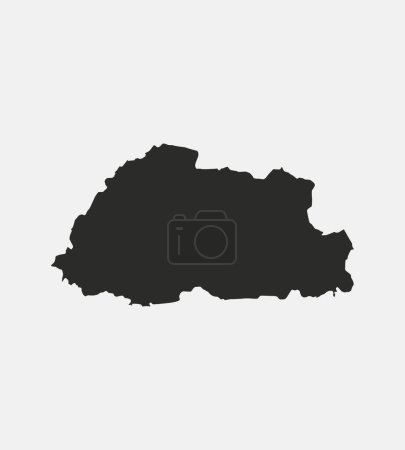 Illustration for Bhutan map isolated on white background. Map of Bhutan. Vector illustration - Royalty Free Image