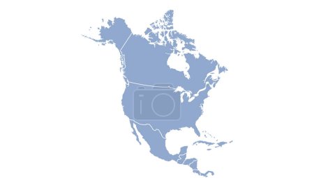 América del Norte Mapa Vector ilustración
