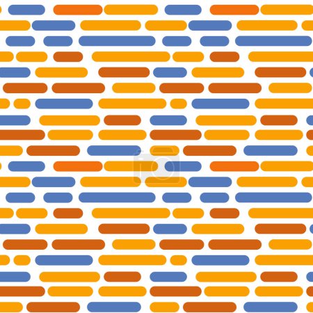 Photo for Seamless pattern imitating a brick wall with blue-orange horizontal lines - Royalty Free Image