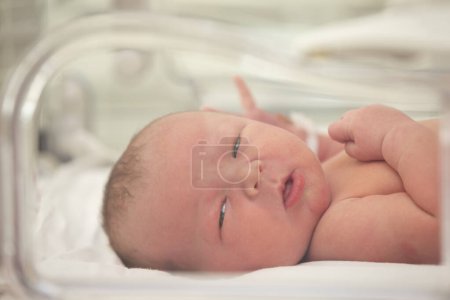 Foto de Recién nacido prematuro en la unidad de cuidados intensivos de la UCIN - Imagen libre de derechos