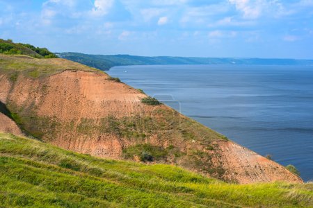 Photo for The widest place of the Volga River. Beautiful landscape on a cloudy summer day. - Royalty Free Image