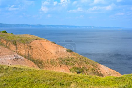Photo for The widest place of the Volga River. Beautiful landscape on a cloudy summer day. - Royalty Free Image
