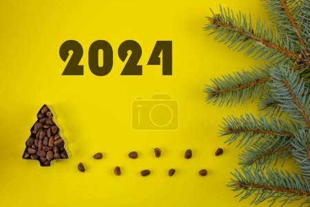 Téléchargez les photos : 2022 year. Summing up the results of the year. Plans for the coming year. on a New Year background. - en image libre de droit