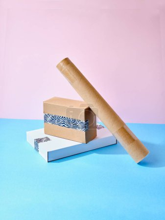 Photo for Stack of cardboard parcels - Royalty Free Image