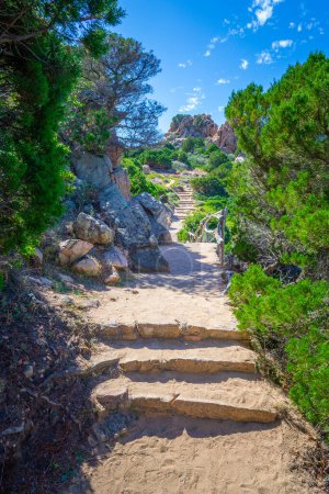 Photo for Stone steps and green plants in Costa Paradiso. Sardinia, Italy - Royalty Free Image