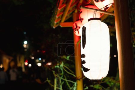 Photo for Japanese restaurant lantern at night street to Kifune shrine in Kyoto, Japan - Royalty Free Image