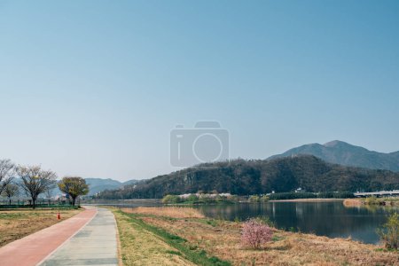 Miryang River park walking trail in Miryang, Korea