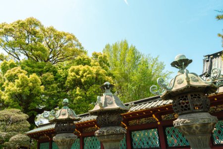 Foto de Ueno Park Toshogu shrine linternas tradicionales en Tokio, Japón - Imagen libre de derechos
