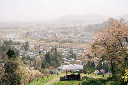 View of Kakunodate town at spring in Akita, Japan