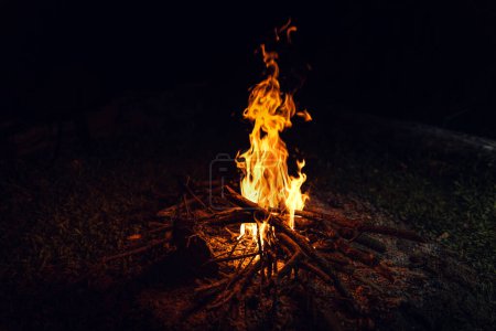 Photo for Night campfire with available space - Royalty Free Image