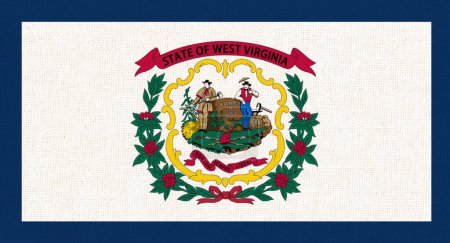 Flags of U.S. states Fabric Flag West Virginia, Flag Of West Virginia. Flag of American state. Symbol of West Virginia. American state. Fabric Texture