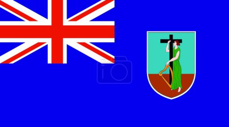 Photo for Flag of Montserrat. flag on fabric surface. National symbol of Montserrat. British Overseas Territory in the Caribbean - Royalty Free Image