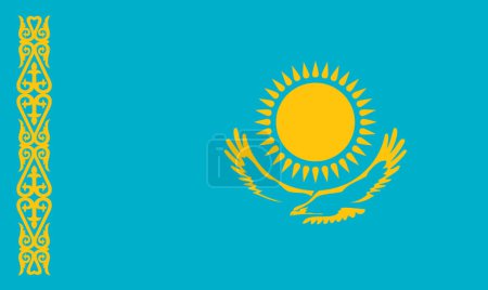 Photo for Flag of Kazakhstan. National Kazakh flag. Kazakh national flag on textured background. Fabric Texture. Republic of Kazakhstan. Asian country. State symbol of Kazakhstan - Royalty Free Image
