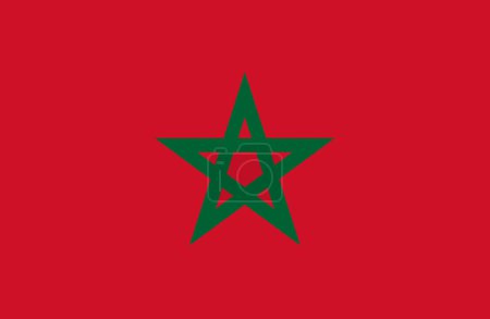 Flag of Morocco. Morocco flag. Moroccan flag. Moroccan red flag. National symbol. Republic of Morocco. African country