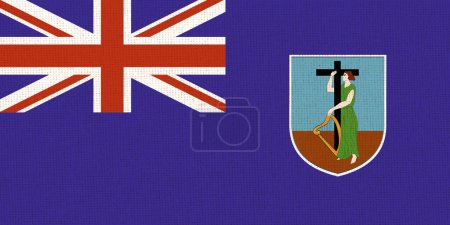 Photo for Flags of Montserrat. flag on fabric surface. National symbol of Montserrat. British Overseas Territory in the Caribbean - Royalty Free Image