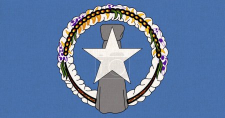 Bandera de las Islas Marianas del Norte. Símbolo oficial de la Mancomunidad de las Islas Marianas del Norte. Ilustración 3D. CNMI. Bandera oficial de Islas Marianas del Norte. País insular