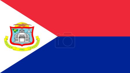 drapeau de Saint-Martin. le drapeau national de la partie néerlandaise de l'île Saint-Martin. Symbole national de Saint-Martin. Caraïbes du Nord-Est