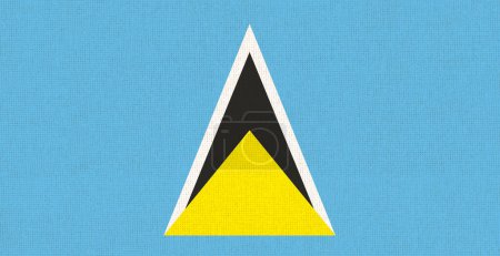 Flag of Saint Lucia. Saint Lucia flag on fabric surface. Fabric Texture. National symbol. Caribbean country. Fabric texture. National symbol. Caribbean country. Island country. illustration