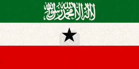 flag of Somaliland. flag of new African unrecognized state. flag of Republic of Somaliland on fabric surface. Illustration of national symbol of Somaliland. partially recognized country