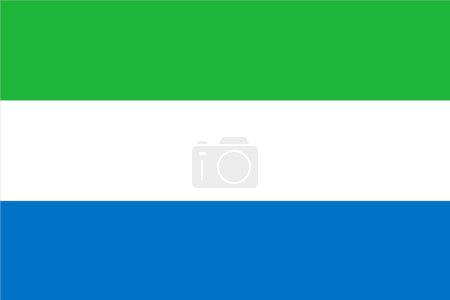 Drapeau de Sierra Leone. Drapeau Sierra Leone sur la surface du tissu. Texture du tissu. Symbole national de la Sierra Leone sur fond de motifs. République de Sierra Leone. Pays africain. illustration