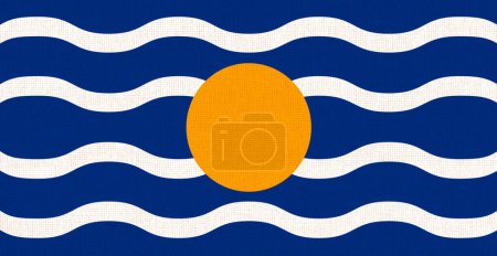 Photo for Flags of West Indies. West Indian flag on fabric surface. National symbol of West Indies. Territory in the Caribbean - Royalty Free Image