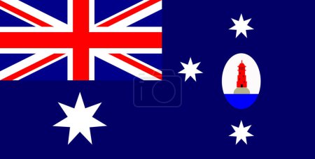 Australische Fähnrich-Flagge. Illustration der australischen Fähnrich-Flagge. Australisches Nationalsymbol.