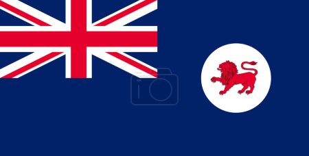 Bandera de Tasmania. Ilustración de Bandera Australiana de Tasmania. Símbolo nacional australiano. Bandera azul de Tasmania. Símbolo de isla australiana. Símbolo de Tasmania