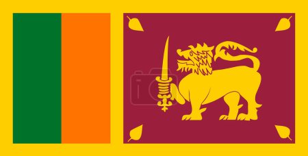 Photo for Flag of Sri Lanka. Sri Lanka flag. National symbol of Ceylon on patterned background. Democratic Socialist Republic of Sri Lanka. Asian country. 3D illustration - Royalty Free Image