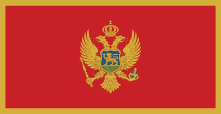 Drapeau du Monténégro. Drapeau monténégrin. Symbole national du Monténégro sur fond de motifs. République du Monténégro. Pays des Balkans