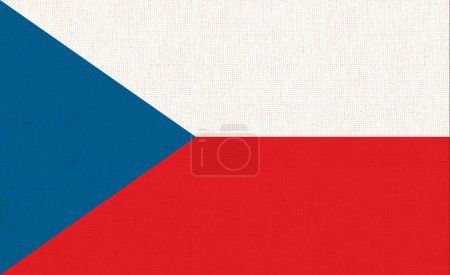 Photo for Flag of Czech Republic. Czech flag on patterned surface. Fabric texture. National symbol of Czech Republic on fabric background. Republic of Montenegro. European country - Royalty Free Image