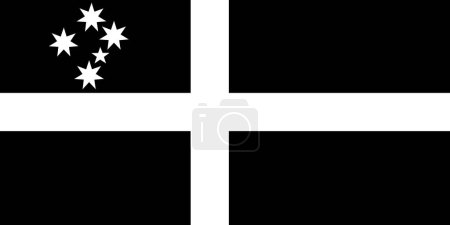 Photo for The Cornish Australian flag. Illustration of Cornish Australian flag. Australian national symbol. Blue flag of Australia. The Almost Official Federation Flag Illustration - Royalty Free Image