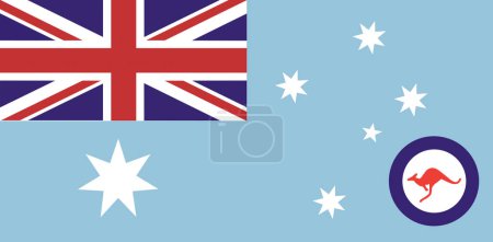 Flagge der Royal Australian Air Force. Australisches Symbol. Australisches Symbol. Flaggenabbildung von Australien. Abbildung der Flagge der Royal Australian Air Force