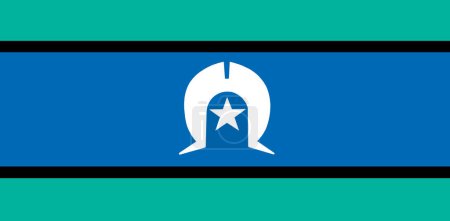Photo for Flag of Torres Strait Islander. Illustration of Australian symbol. Torres Strait Islander Flag Illustration - Royalty Free Image