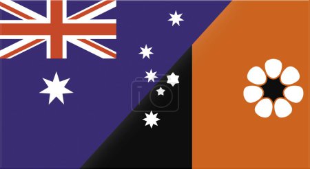 Flag of Australia and Australian Nothern Territory. Two Flag Together. Illustration of Australian flags. Double flag. National symbol of Australia and Australian Nothern Territory. Official sign