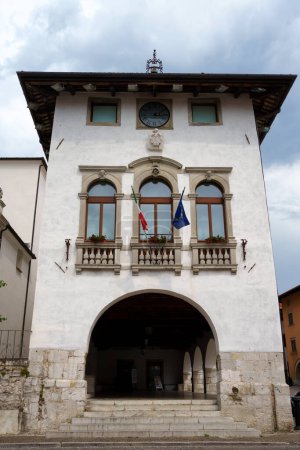 Photo for Exterior of historic buildings in San Daniele del Friuli, Udine province, Friuli-Venezia Giulia, Italy - Royalty Free Image