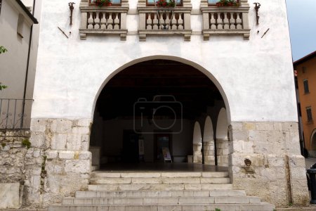 Photo for Exterior of historic buildings in San Daniele del Friuli, Udine province, Friuli-Venezia Giulia, Italy - Royalty Free Image