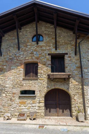 Photo for Old house in the village of Montebello, Tortona Hills, Alessandria province, Piedmont, italy - Royalty Free Image