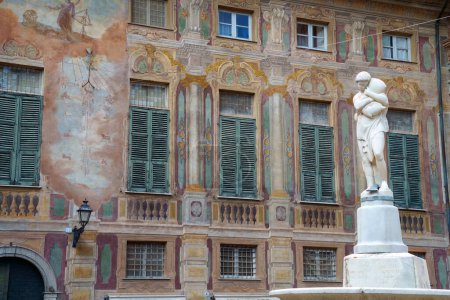 Photo for Historic square Mariano Dellepiane at Novi Ligure, Alessandria province, Piedmont, Italy - Royalty Free Image