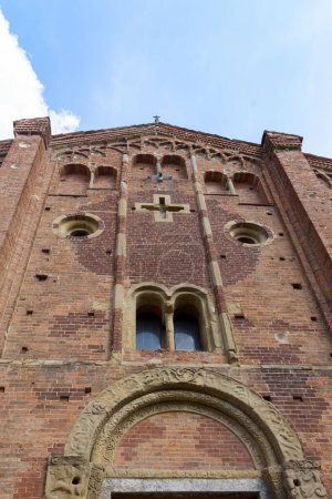 Photo for Facade of the medieval Santa Maria in Betlem church at Pavia, Lombardy, Italy - Royalty Free Image